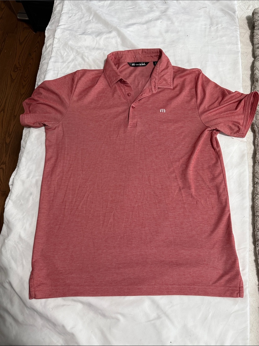 Travis Mathew Men's Heathered Coral Polo